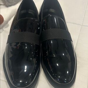 Men's Black Patent Leather Tuxedo Loafers